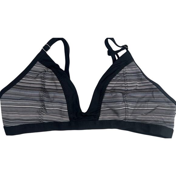 Athleta Small Veracruz Bikini Top Black/Gray Striped - Picture 1 of 5